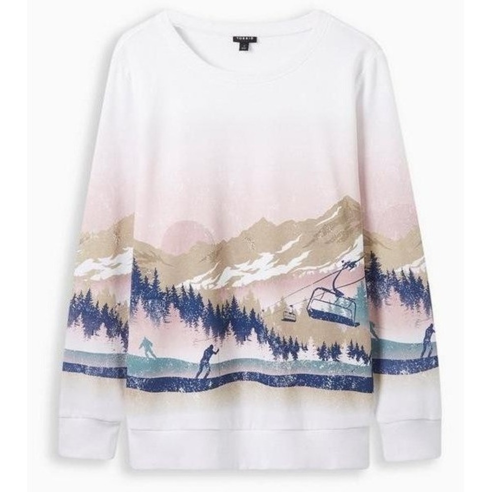 NWT Torrid Ski Cozy Fleece Crew Neck Sweatshirt 1X